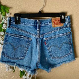 Vintage Levi's ripped jean shorts